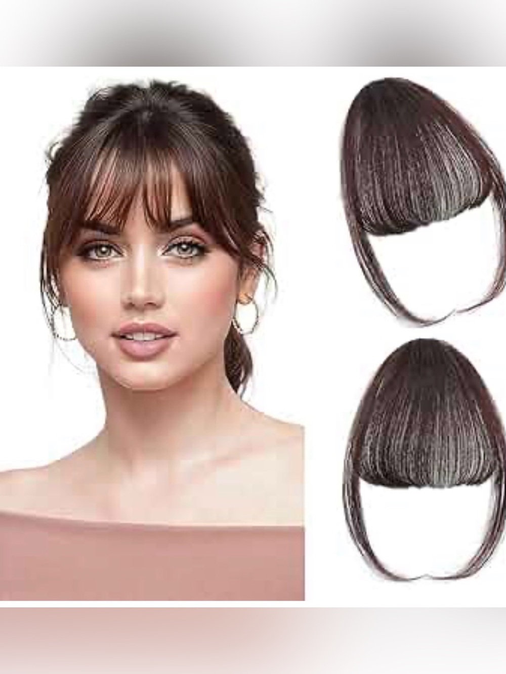 Leelebamo Clip in Bangs 100% Real
Human Hair